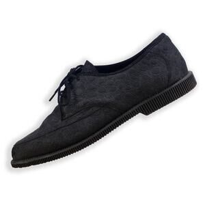 90s Vintage Creepers - Black Gator Skin Look Shoes -1990s Shoe - Size 9.5